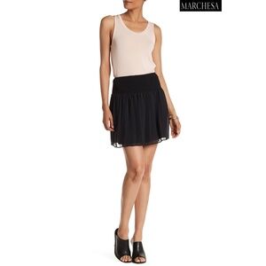 MARCHESA ROSE WOMEN NWT SMOCKED WAIST CAVIAR MINI SKIRT. SIZE XS